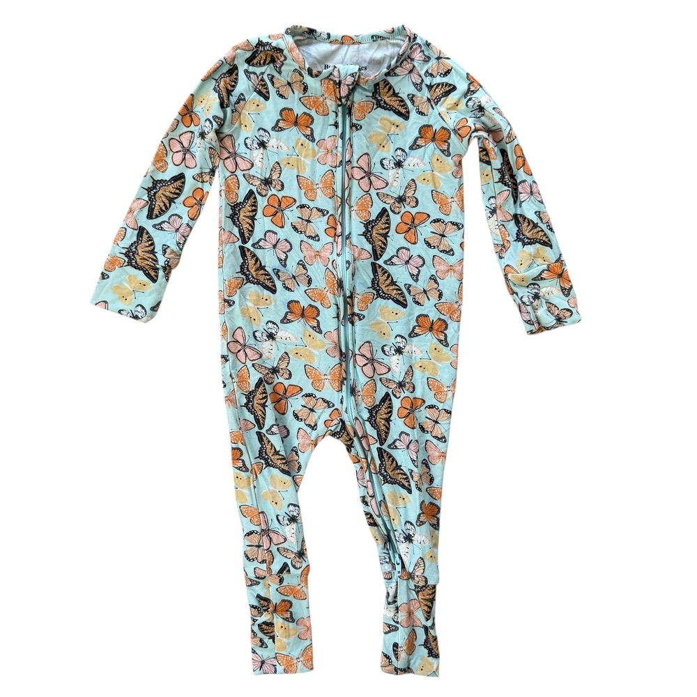 Buoyant Babes Bamboo Butterfly Romper Zipper‎ Footie 6-12M